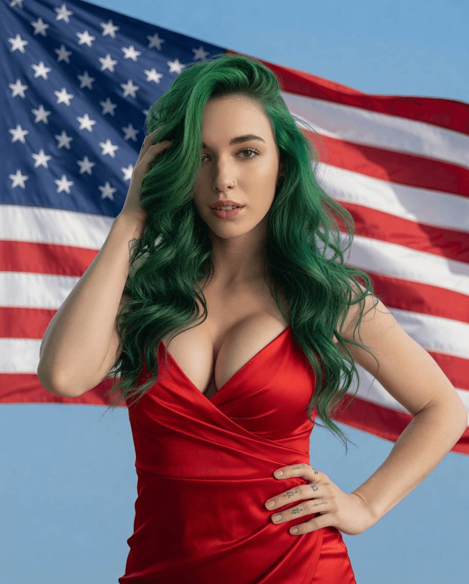 Bailey Eilish @baileyyrose Green Hair Beauty Intense Dildo Ride and Squirting Orgasm